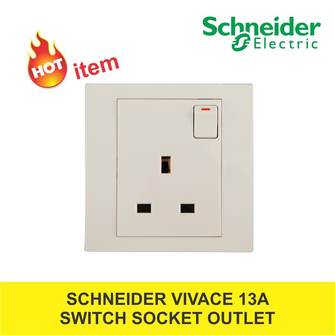 Schneider Electric 13A 1Gang Switched Socket