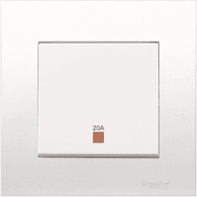 Schneider 20A 250V 1 Gang Double Pole Switch with Neon and Earth KB31D20NE