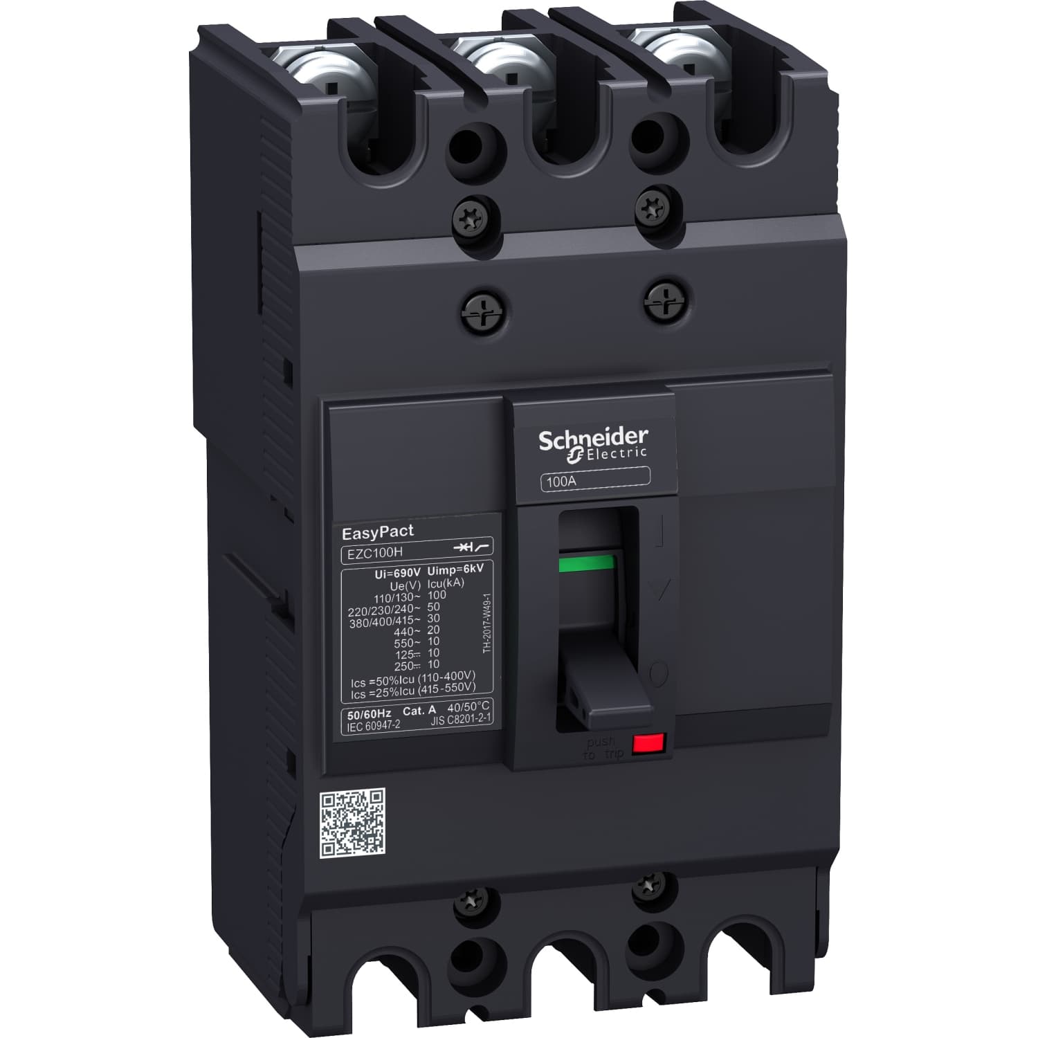 EZC100F3100  -  Circuit breaker Easypact EZC100F - TMD - 100 A - 3 poles 3d