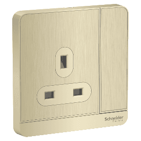AvatarOn, switched socket, 3P, 13 A, 250 V, Metal Gold Gairline E8315_GH