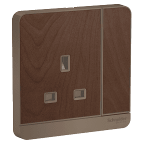AvatarOn, switched socket, 3P, 13 A, 250 V, Wood E8315_WD