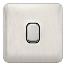 Lisse - Plate Switch - 1 gang 2 way - 10AX Stainless Steel with Black Interior GGBL1012BSS
