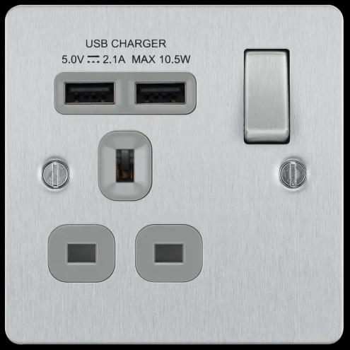 BG 13AMP SINGLE SOCKET WITH USB - FBS21U