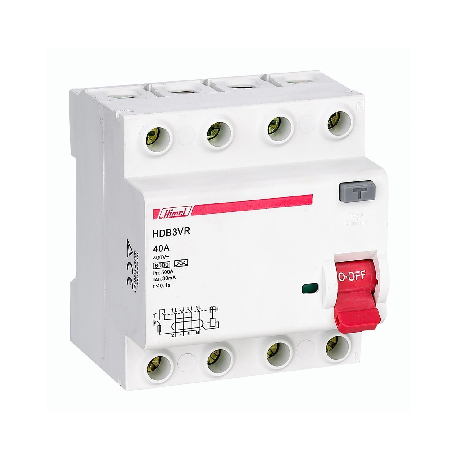 residual current switch HDB3VR - 4P - 100A - 30mA - for AC HDB3VR4100SC