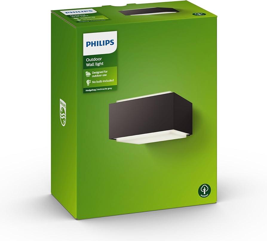 Philips Hedgehog Wall Lantern Anthracite 1 x 42 + 11W E27 LED Bulb
