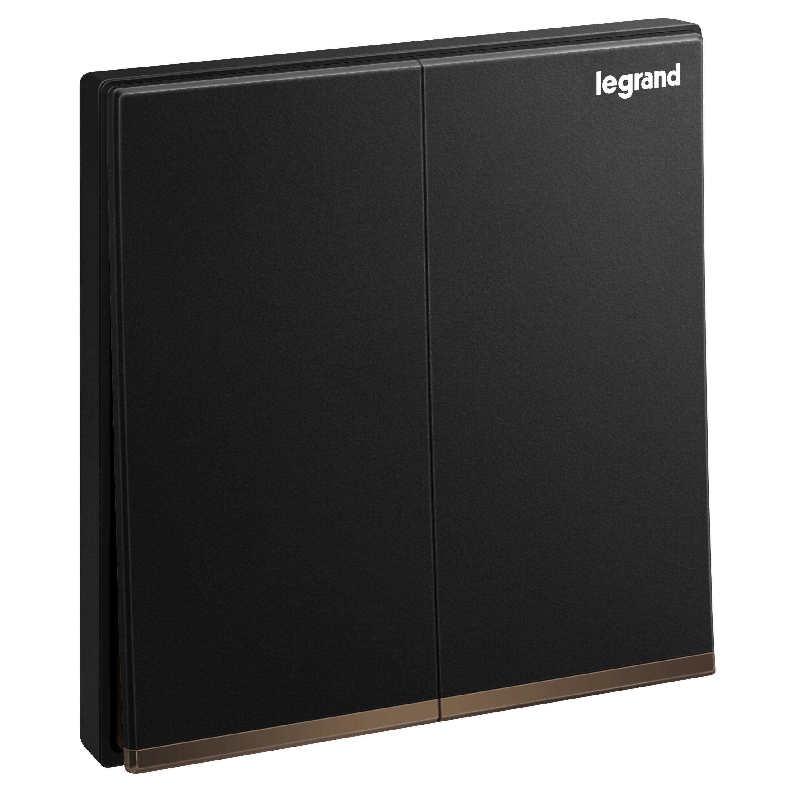 LEGRAND GALLION/MATTBLACK 2G 1W 16A SW WITH SB