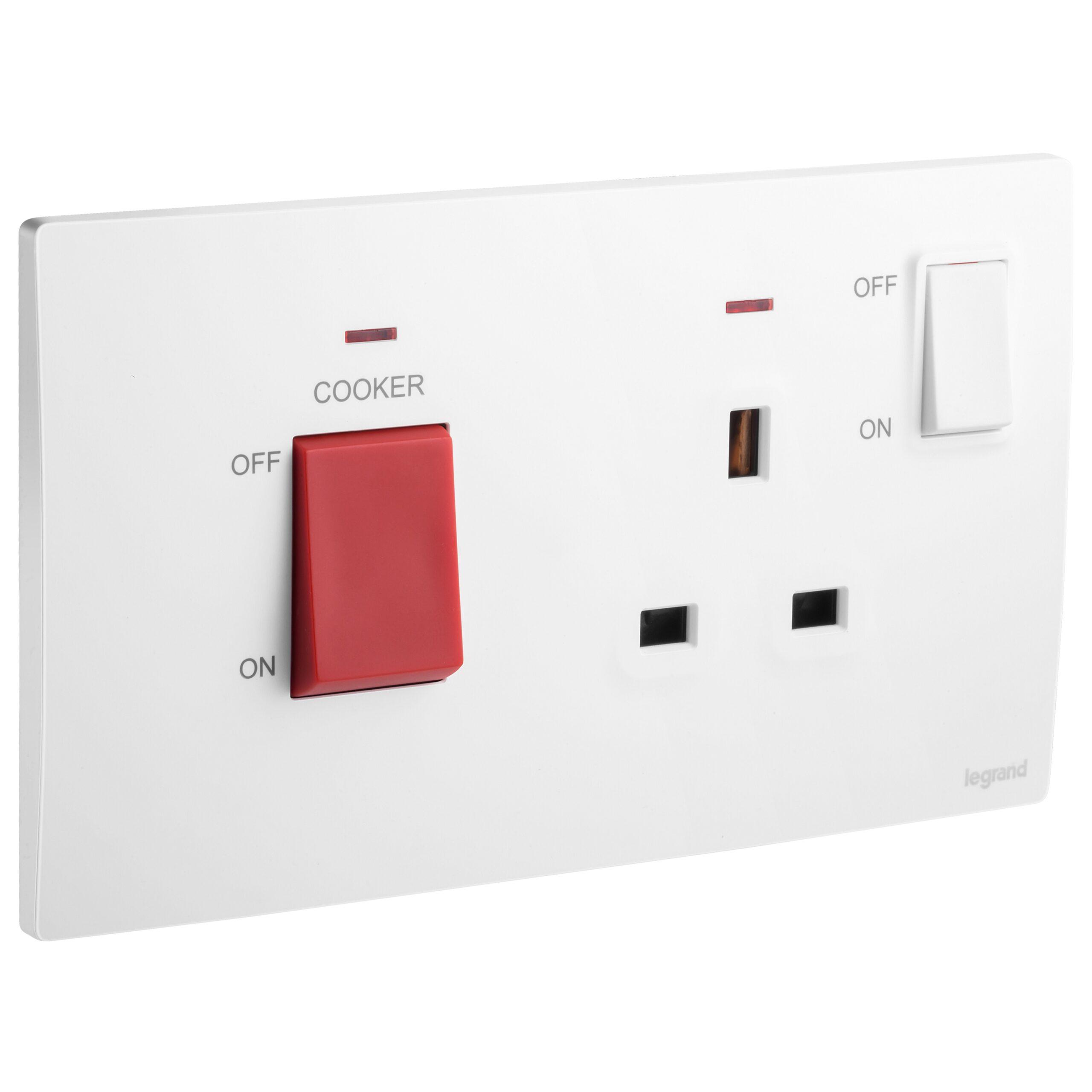 LEGRAND MALLIA SENSES/WHITE 45A COOKER CONTROL UNIT