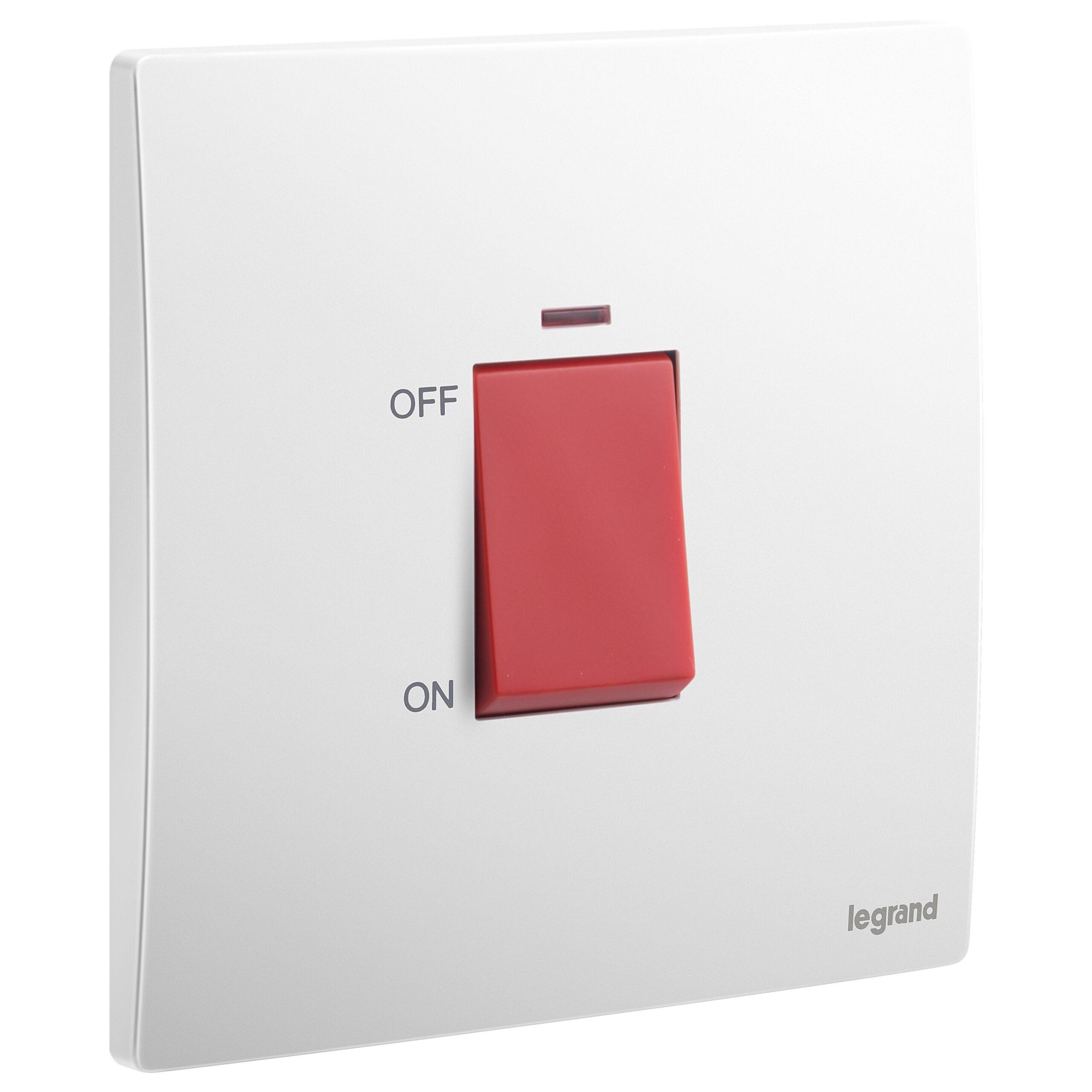 LEGRAND MALLIA SENSES/WHITE 1G 1W 45A DP SW W/INDICATOR