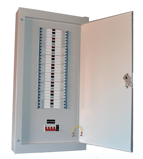 Powertec 12 Way 100A Three Phase(TPN) Distribution Board C/W MCB