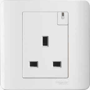 13A 1 Gang Switched Socket with Ondicator, White E8415_WE