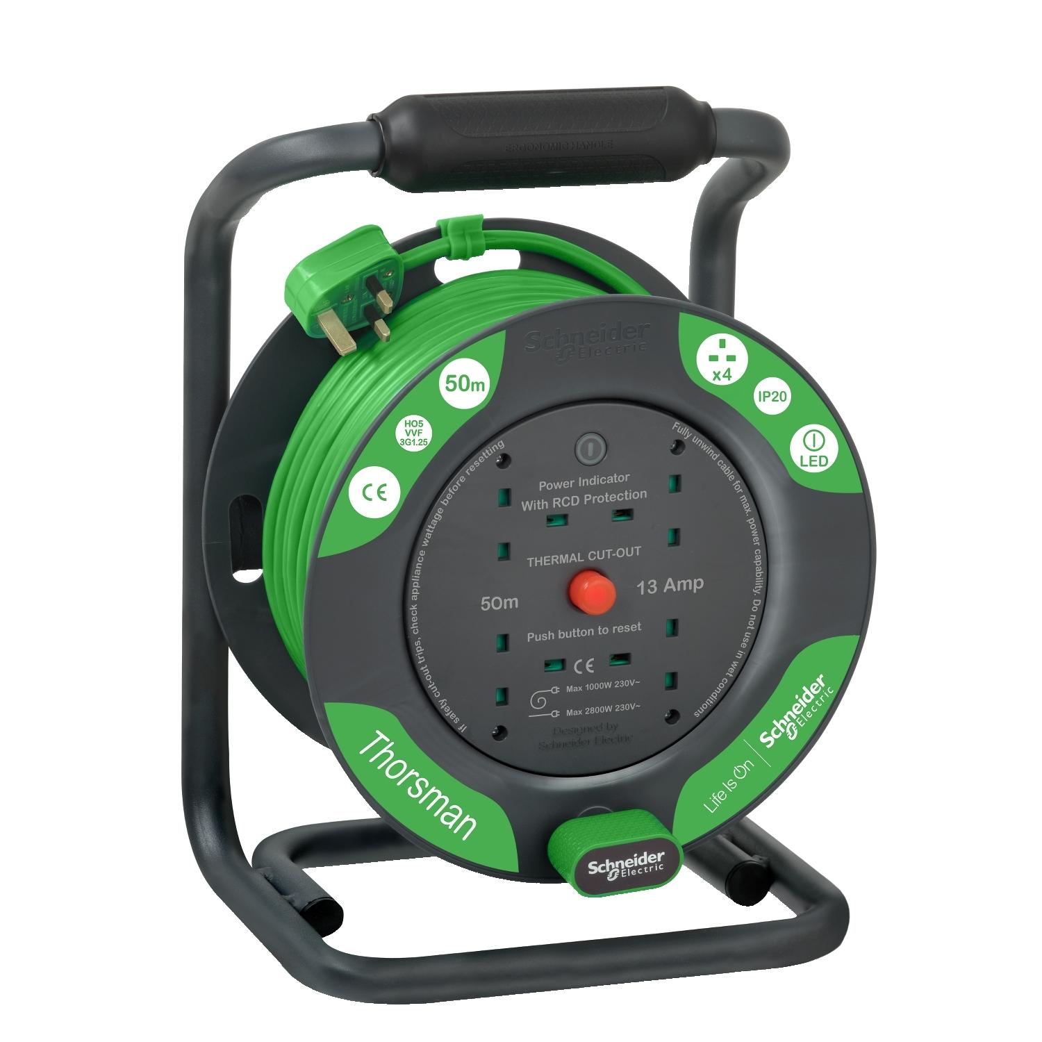 IMT33157 Thorsman – Cable reel 50m HO5VVF3G1.25 IP20 BS 230V