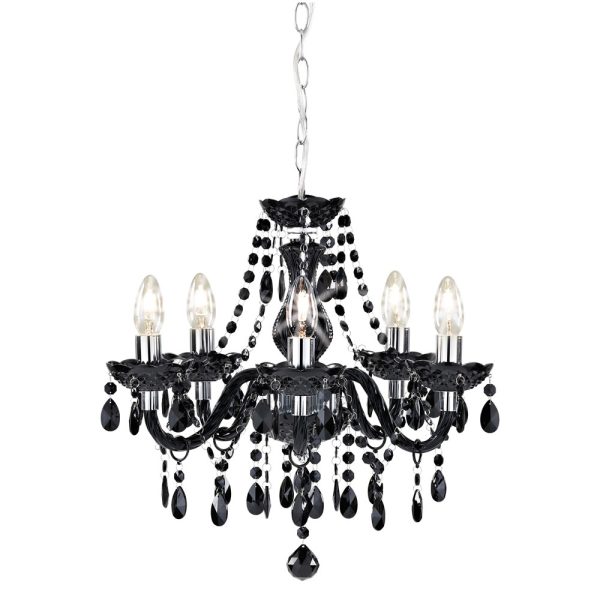 Marie Therese Chandelier Black 5 Arm-0